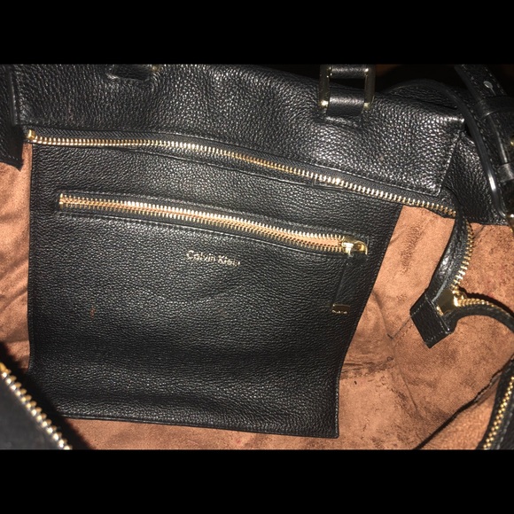 Calvin Klein blk pebbled leather satchel - Picture 6 of 6
